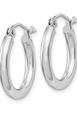 Sterling Silver 2.5mm Wide Hoop Earrings 17mm