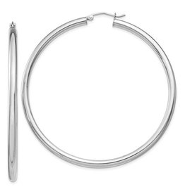 3mm Wide Hoop Earrings 60mm