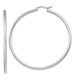 2mm Wide Hoop Earrings 50mm