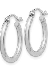 Sterling Silver 2mm Wide Hoop Earrings 17mm