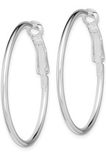 Sterling Silver Omega Clip Back Hoop Earrings 36mm