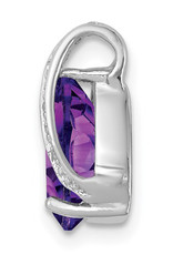 Sterling Silver Teardrop Amethyst and Diamond Necklace 18"