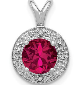 Round Ruby and Diamond Necklace