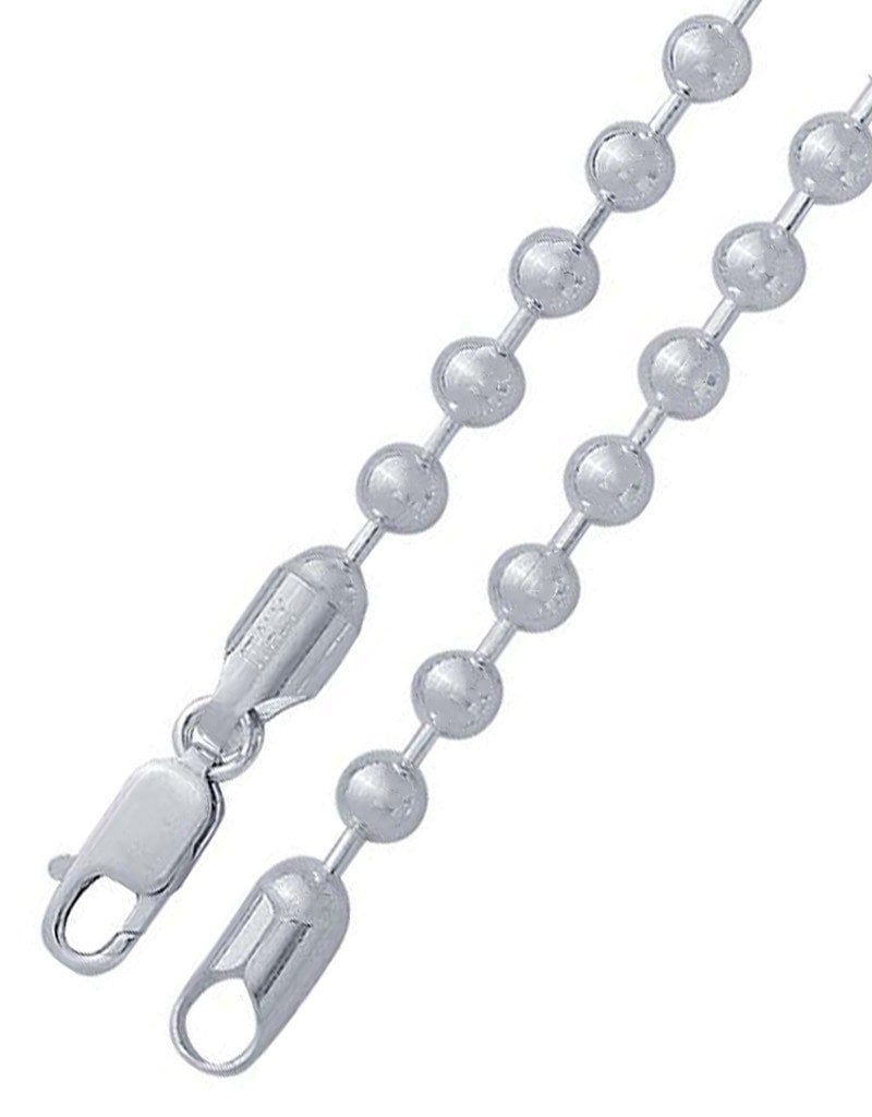 Sterling Silver 4mm Bead Chain Necklace