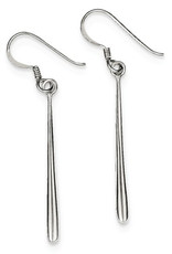 Sterling Silver Thin Teardrop Earrings 29mm