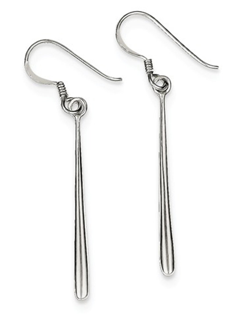 Sterling Silver Thin Teardrop Earrings 29mm