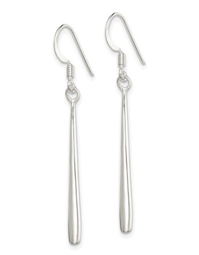 Sterling Silver Thin Teardrop Earrings 29mm