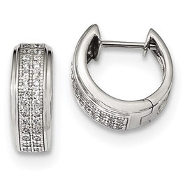 Pave CZ Huggie Earrings 14mm