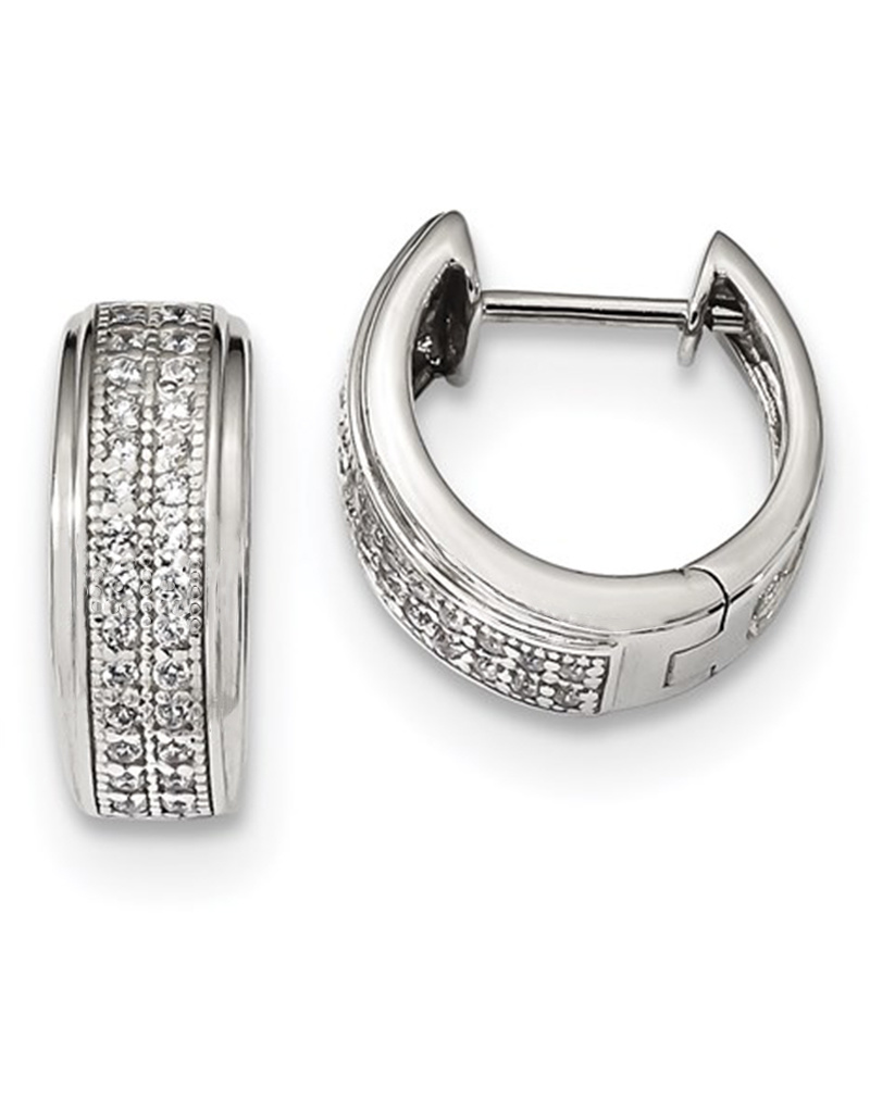 Pave CZ Huggie Earrings 14mm