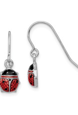 Sterling Silver Enamel Ladybug Earrings 7mm
