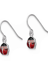 Sterling Silver Enamel Ladybug Earrings 7mm