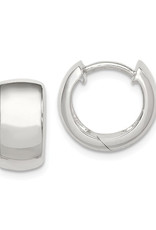 Sterling Silver Plain Huggie Earrings 13mm