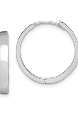 Sterling Silver 2.5mm Wide Flat Huggie Earrings 18mm