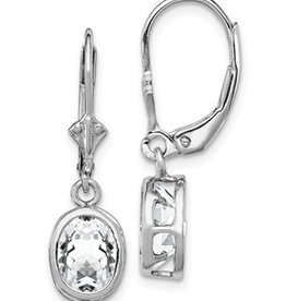 Oval CZ Leverback Earrings