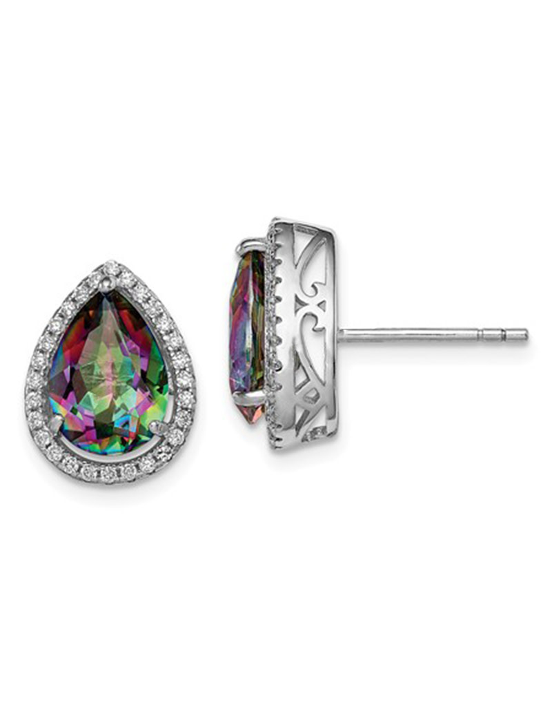 Teardrop Mystic Topaz Post Earrings