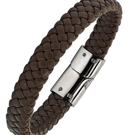 Brown Leather Bracelet 8.5"