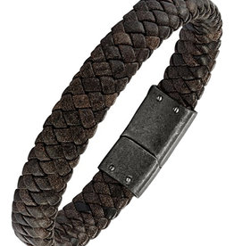 Brown Leather Bracelet 8.25"