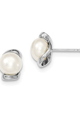 Sterling Silver Pearl Stud Earrings 8-9mm