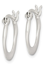 Sterling Silver Flat Round Hoop Earrings 15mm