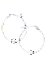 Sterling Silver Bead Hoop Earrings 25mm