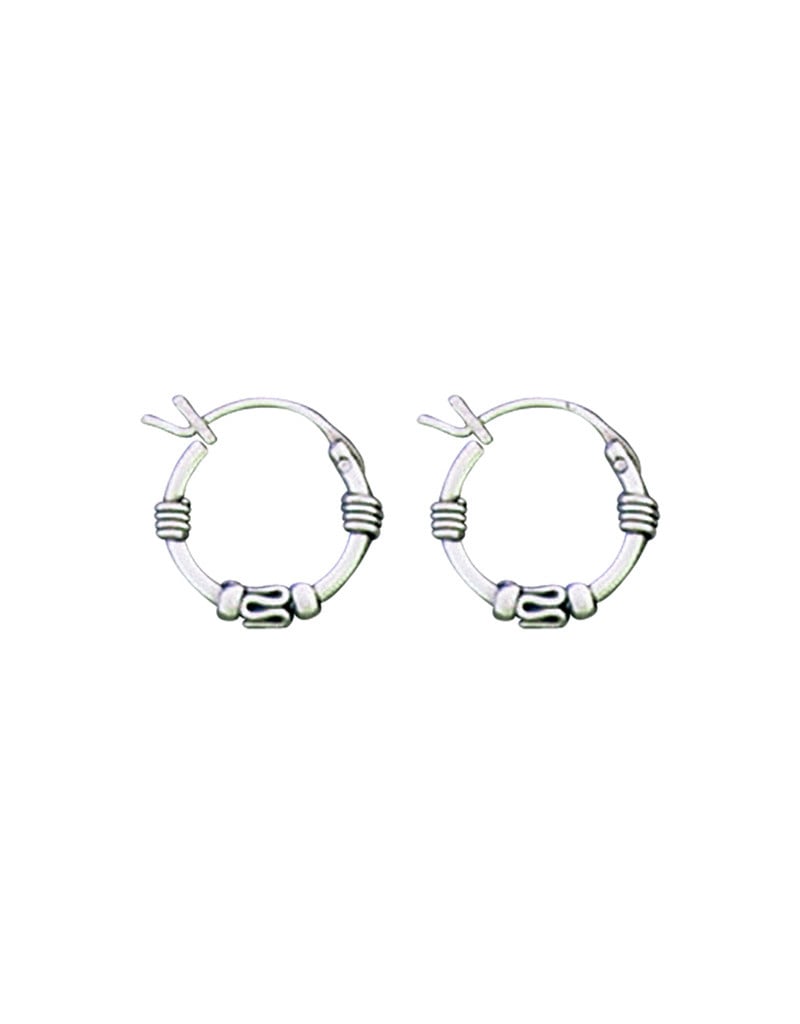 Bali Hoop with Bead Earrings 12mm