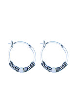 Sterling Silver Bali Hoop Earrings 16mm