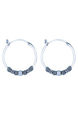 Sterling Silver Bali Hoop Earrings 20mm