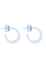 Sterling Silver Flattened 3/4 Hoop Post Earrings 17mm