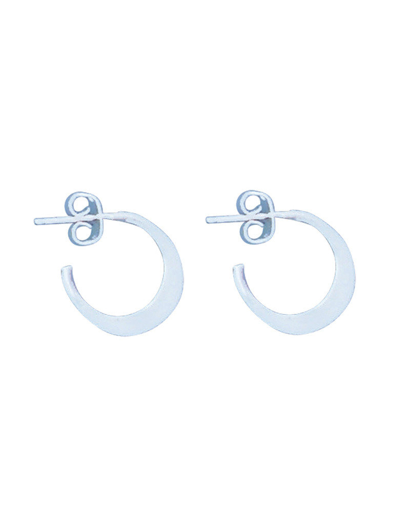Sterling Silver Flattened 3/4 Hoop Post Earrings 17mm