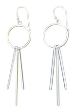 Sterling Silver Ring with Dangling Bars Earrings