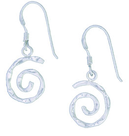 Hammered Coil Earrings 14mm