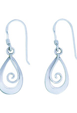 Sterling Silver Spiral in Teardrop Earrings 16mm