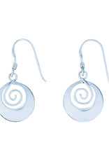 Sterling Silver Spiral in Circle Earrings 15mm