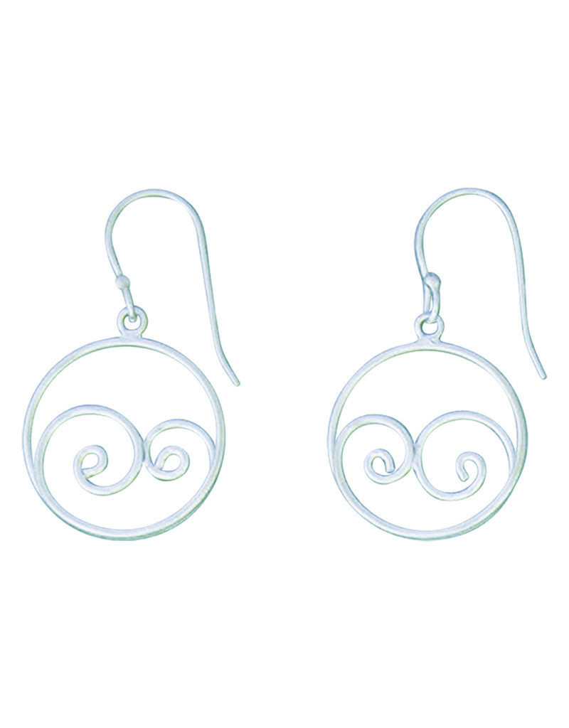 Double Wave in Circle Earrings 20mm