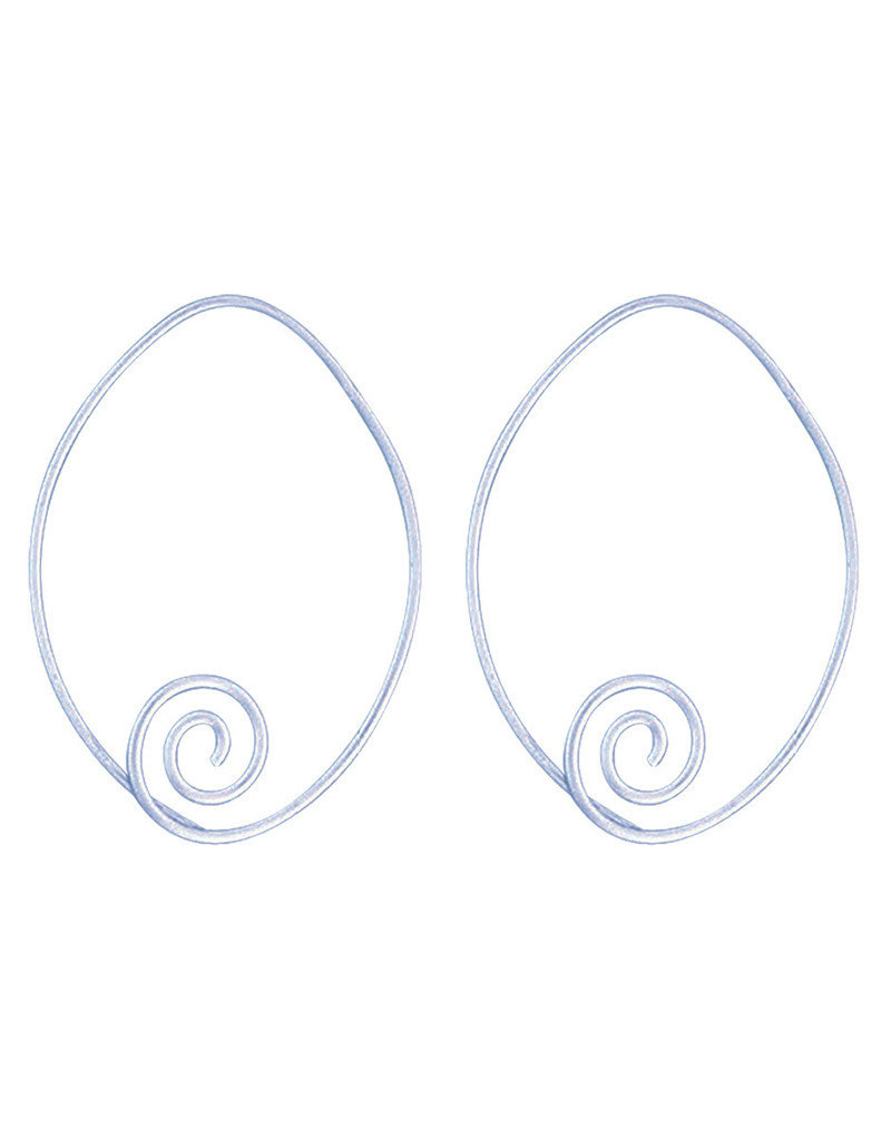 Sterling Silver Swirl Wire Threader Earrings