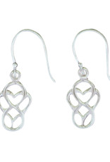 Sterling Silver Celtic Heart Earrings 14mm
