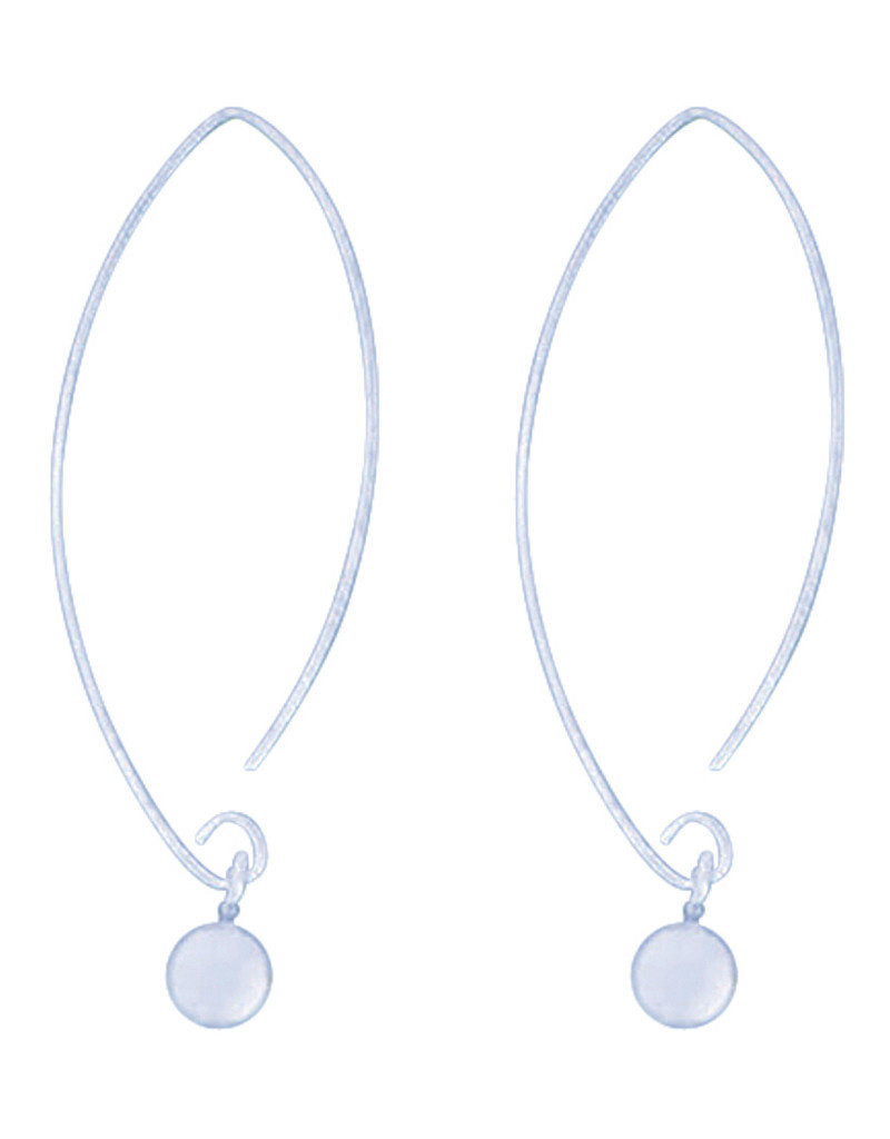 Sterling Silver 5mm Dangle Bead Wire Threader Earrings