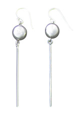 Sterling Silver Bead and Bar Dangle Earrings