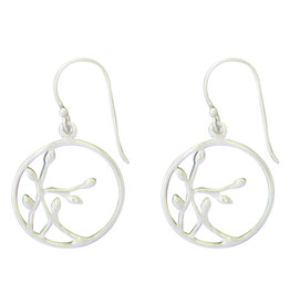 Branch in Circle Earrings 19mm