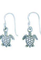 Sterling Silver Sea Turtle Earrings 12mm
