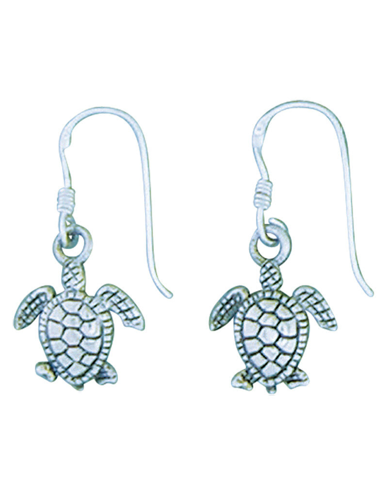 Sterling Silver Sea Turtle Earrings 12mm