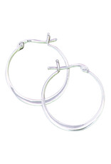 Sterling Silver Flattened Hoop Earrings 25mm