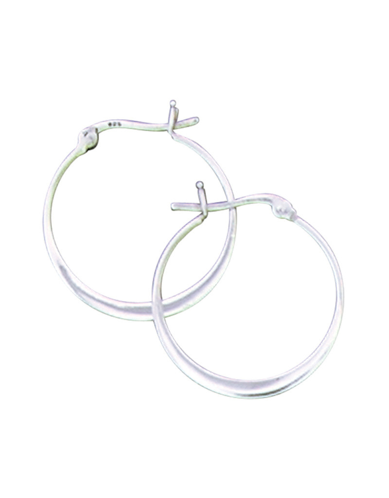 Flattened Hoop Earrings 25mm