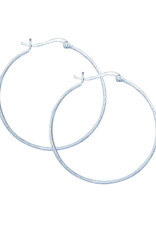 Sterling Silver 1.5mm Wide Round Hoop Earrings 40mm