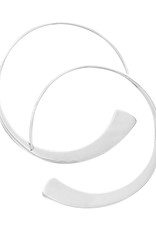 Sterling Silver Tapered Flat Wire Ear Threader Earrings 43mm