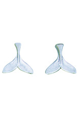 Sterling Silver Whale Tail Stud Earrings 10.5mm