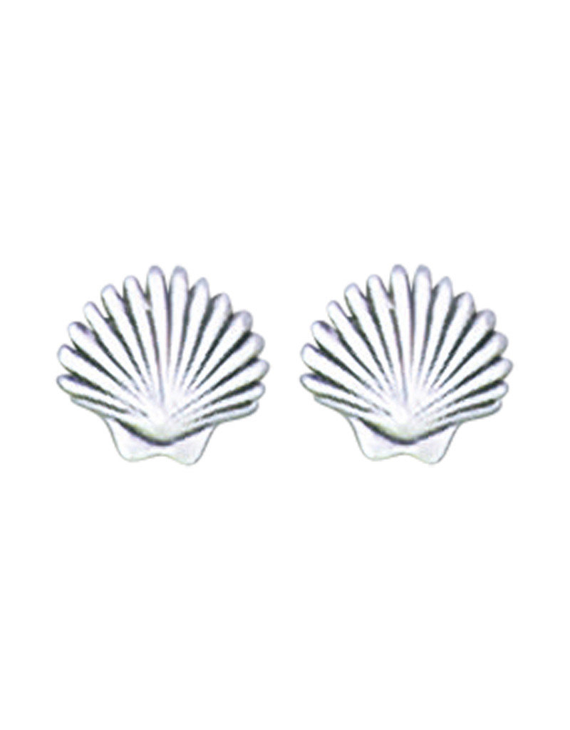 Sterling Silver Seashell Stud Earrings 9mm