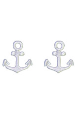 Sterling Silver Anchor Stud Earrings 10mm