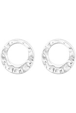 Sterling Silver Hammered Circle Post Earrings 11mm