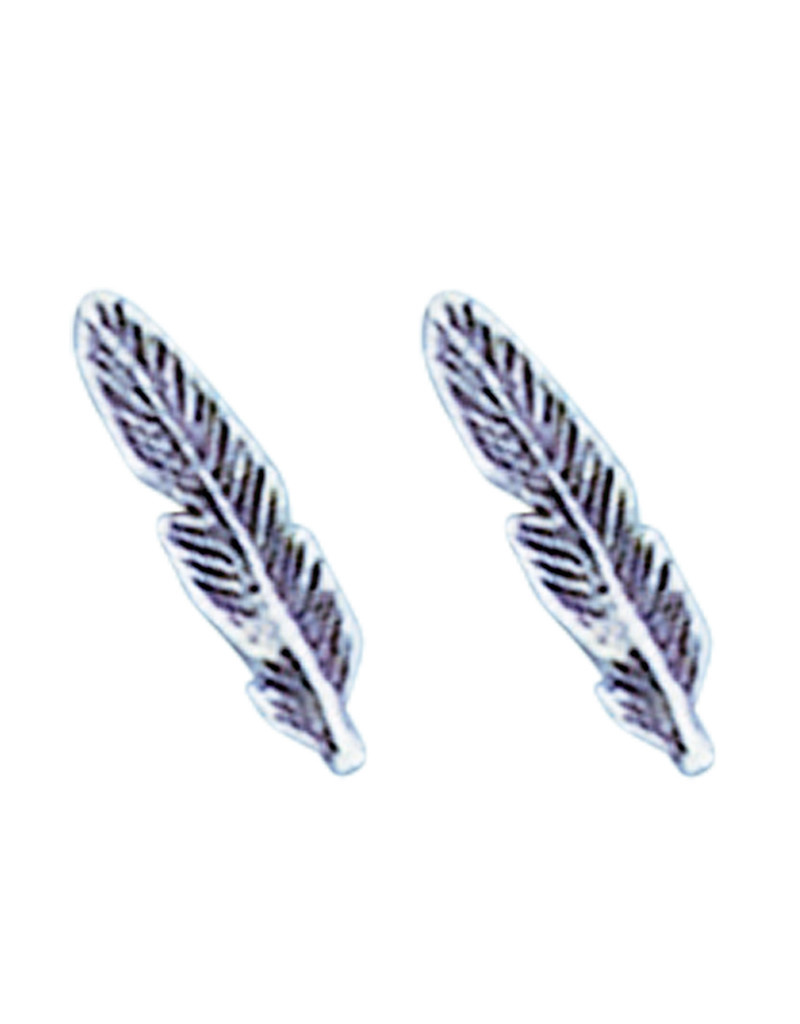 Feather Stud Earrings 11mm